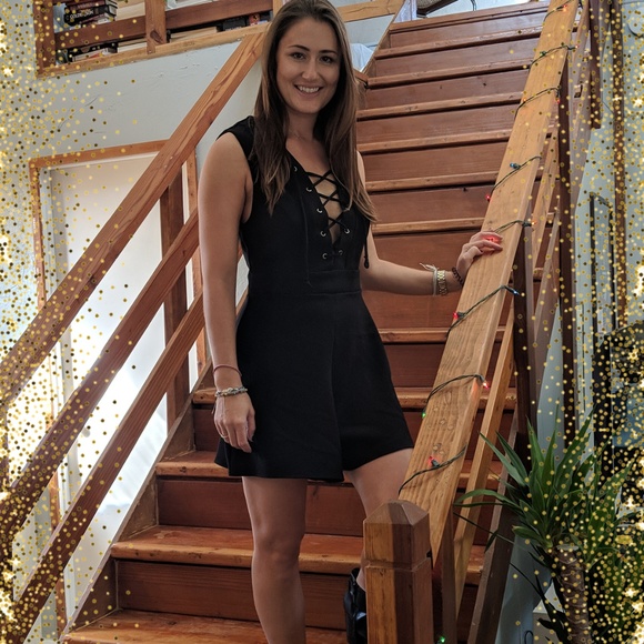 Lace Up Romper - Picture 2 of 2